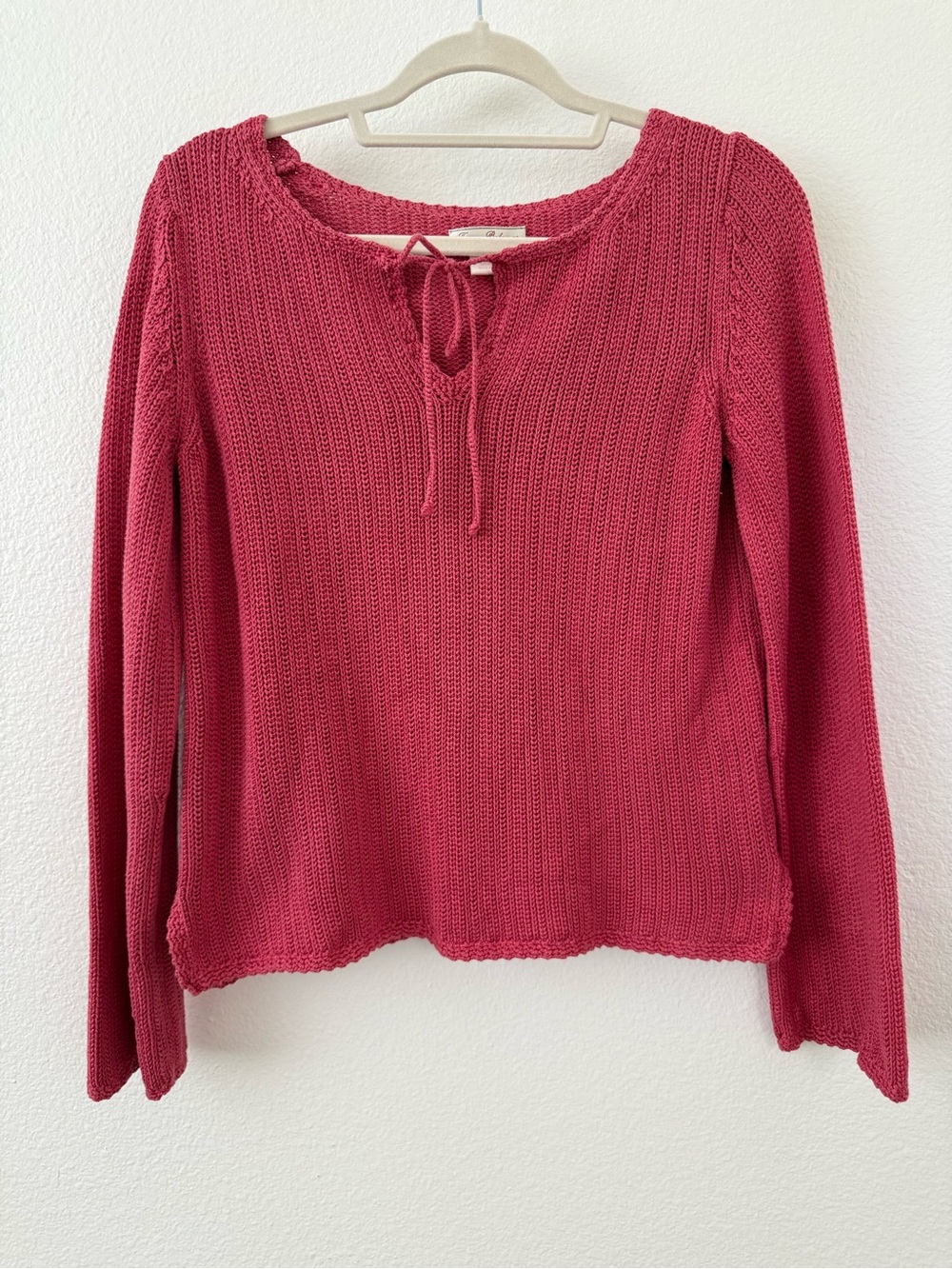 Tommy Bahama knit sweater pink silk cotton size M natural fibers